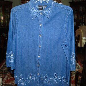 NWOT Great Little Jean Shirt Silver Trim